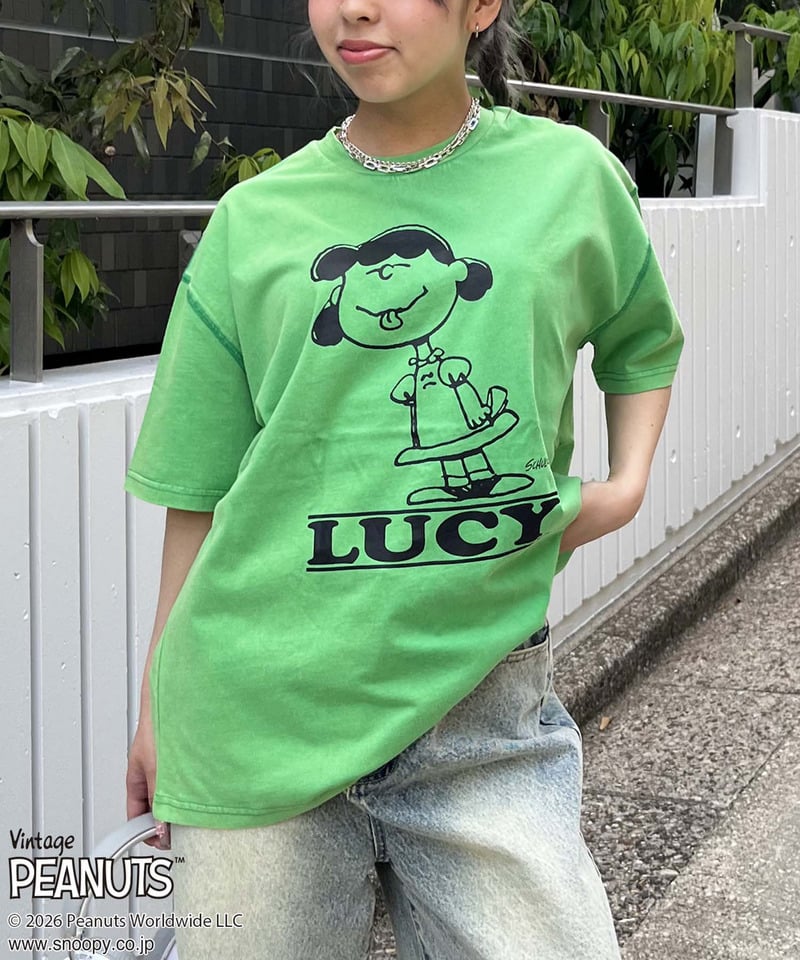 【PEANUTS/LUCY】ルーシーＴシャツ グリーン F