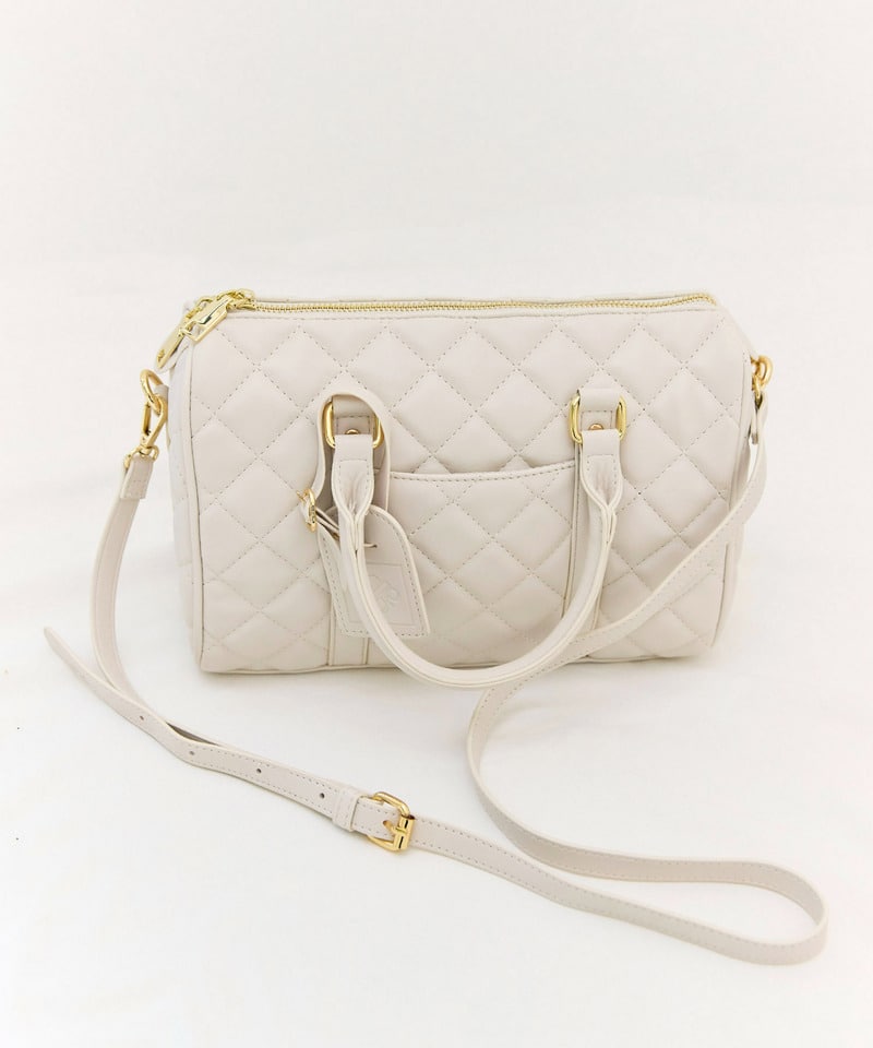 【公式通販限定カラーあり】キルティングボストンミニBAG オフホワイト F