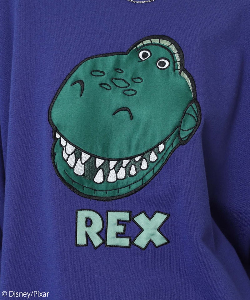【Disney/Pixar/レックス】裏毛プルオーバー ブルー F