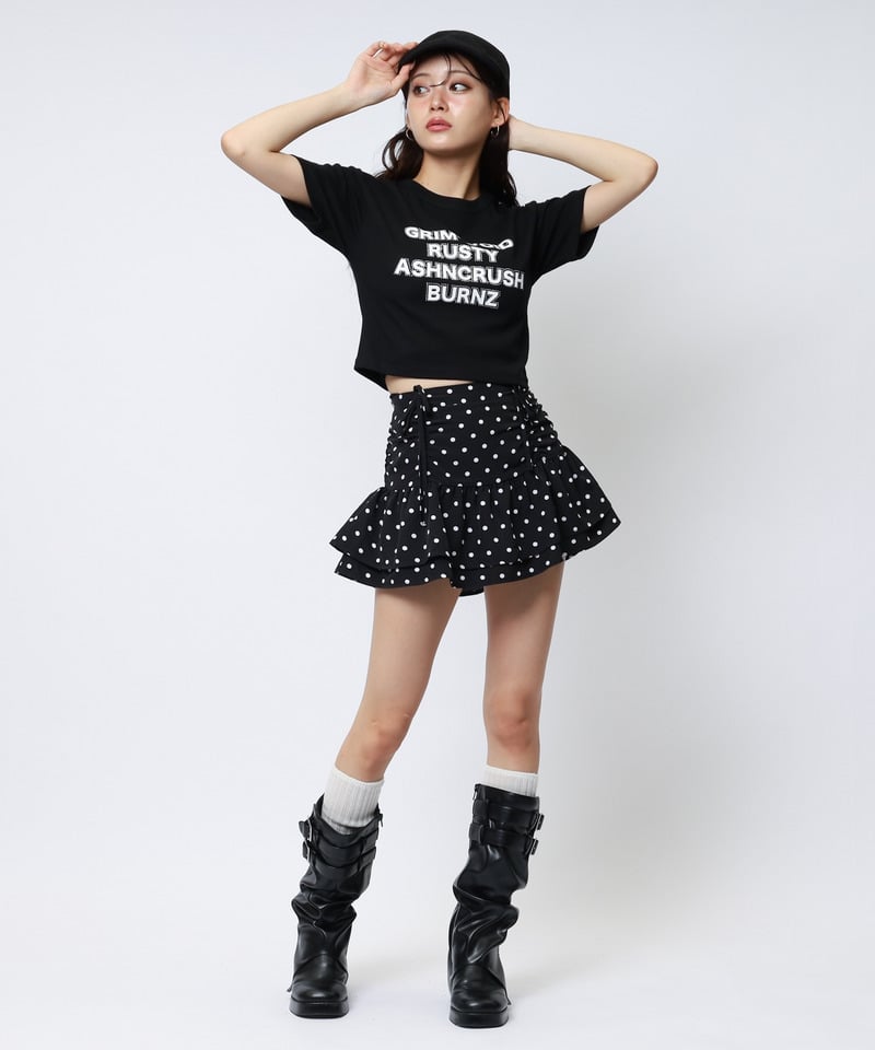 ラインストーンロゴミニTシャツ ドット F
