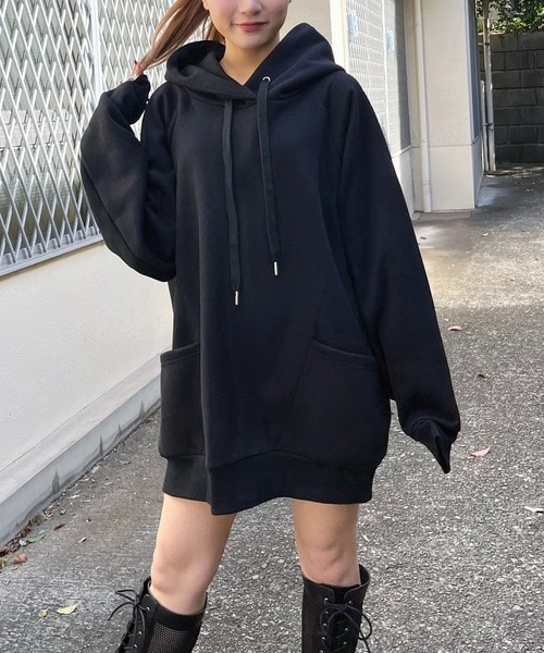 バックロゴドルマンパーカーワンピース(F レッド)｜ スパイラルガール