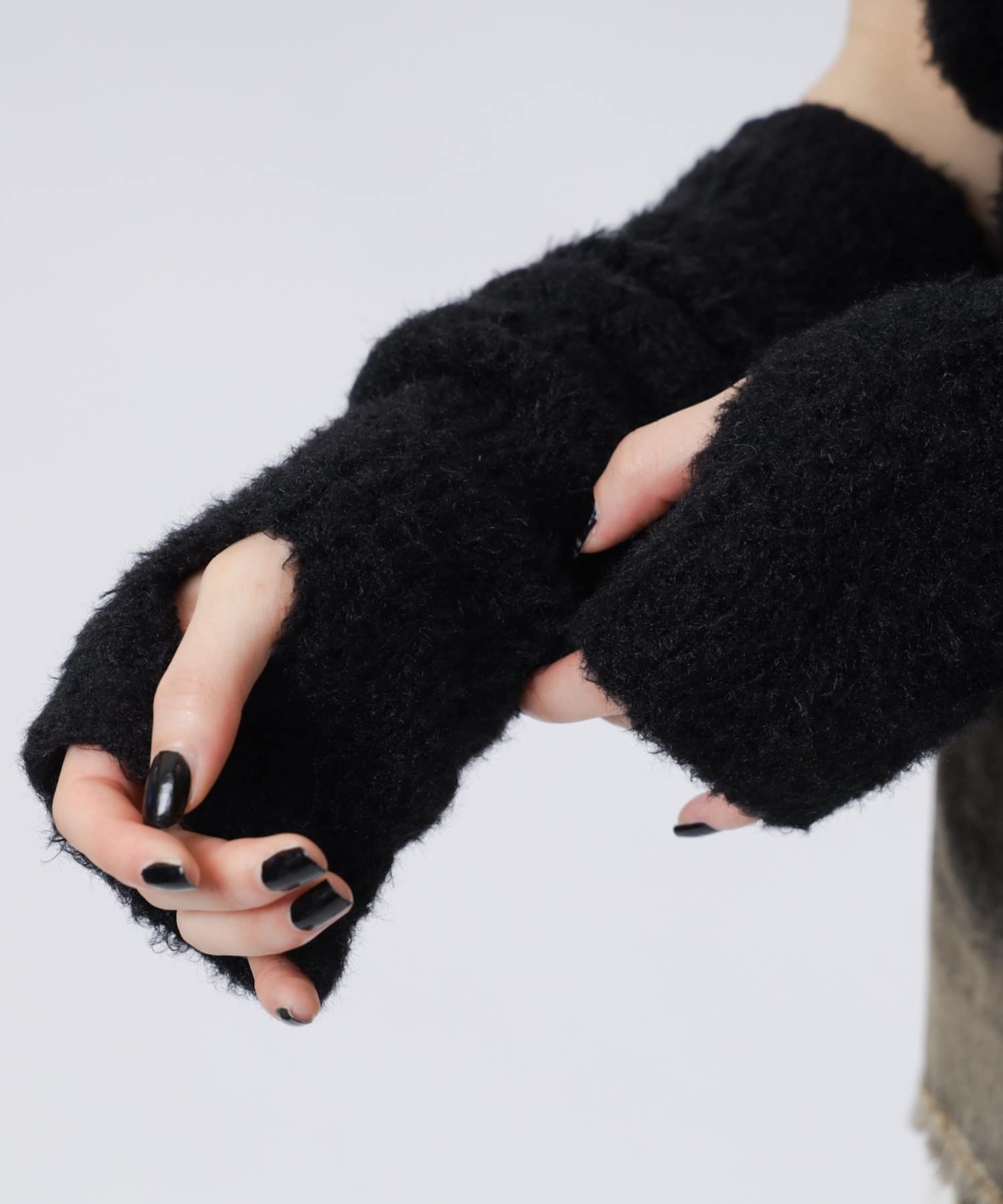 アームウォーマーシャギーニット(F グレー)｜ スパイラルガール