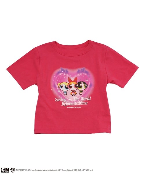 【THE POWERPUFF GIRLS/パワーパフ ガールズ】ショート丈Tシャツ ピンク F