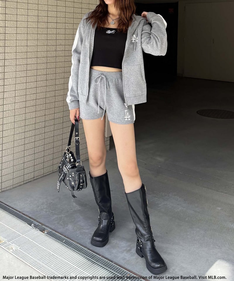 【MLB】刺しゅうロゴニットセットアップ カーキ系 F