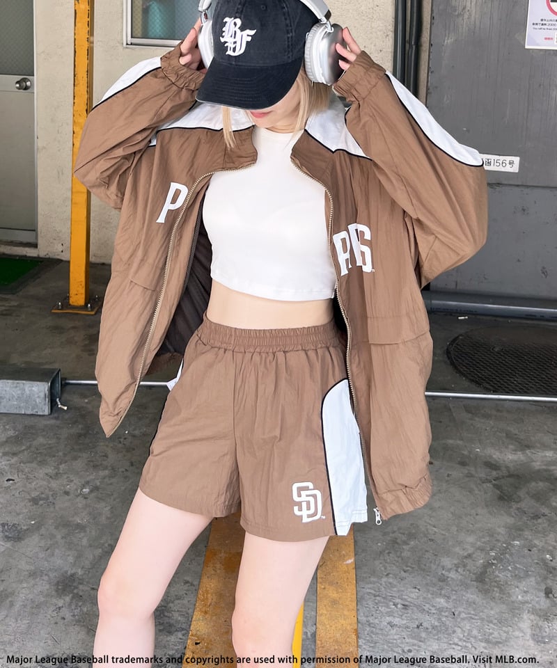 【MLB】ナイロントラックセットアップ レッド F