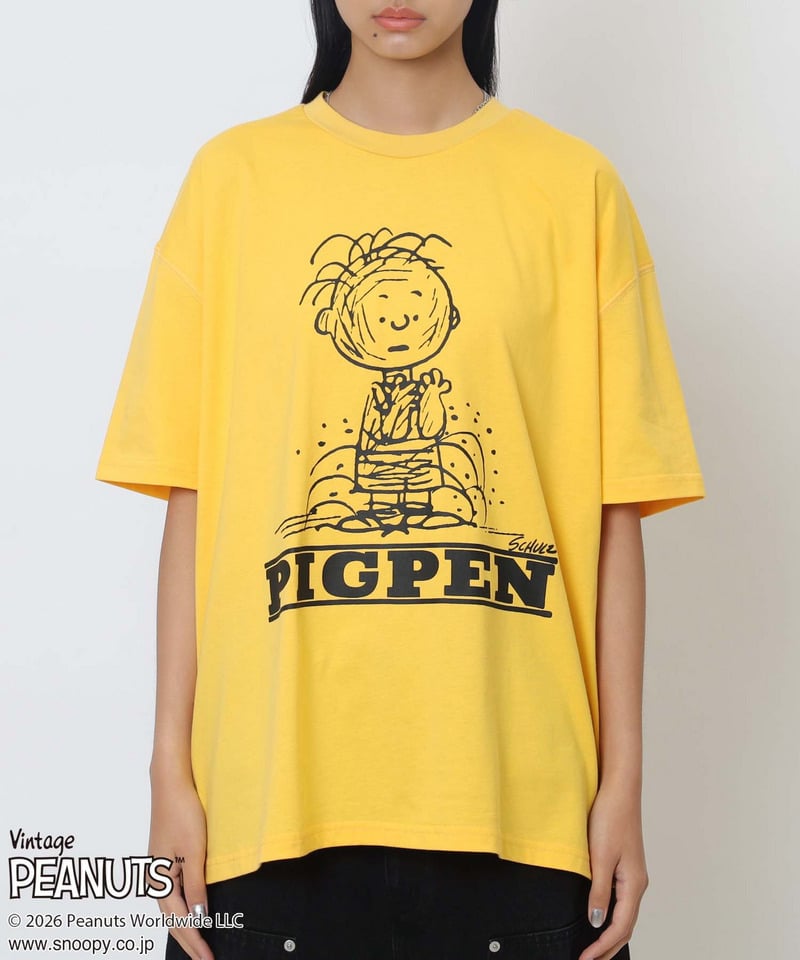【PEANUTS/PIGPEN】ピッグペンＴシャツ イエロー F