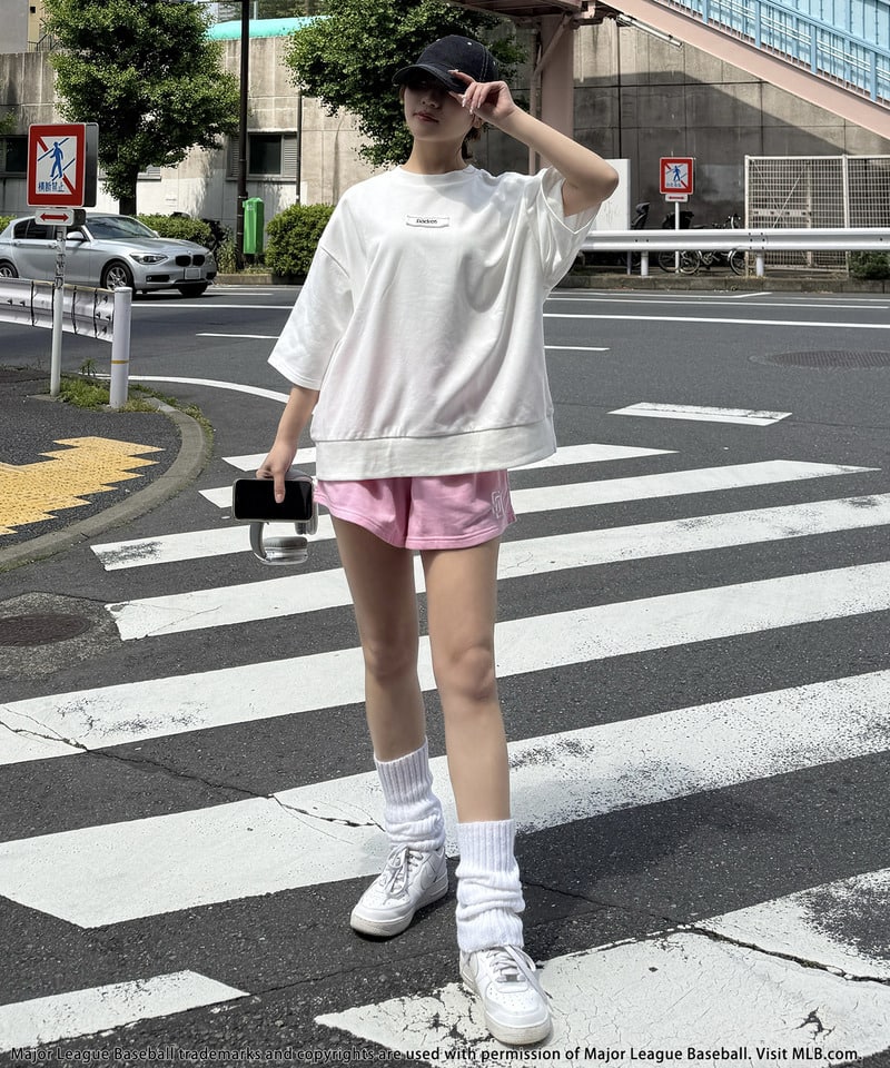 【MLB】ハーフサイズPO×ショートパンツ ピンク系 F