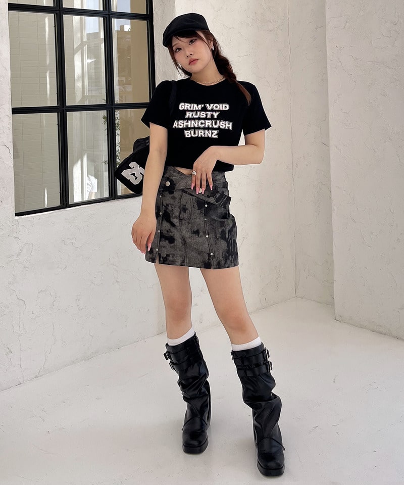 ラインストーンロゴミニTシャツ ドット F