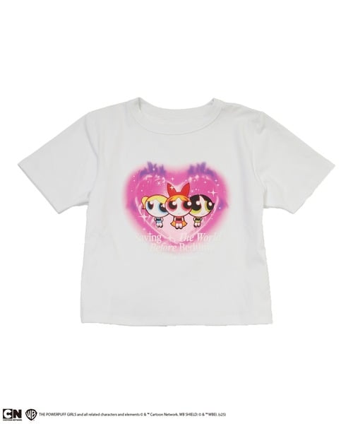 【THE POWERPUFF GIRLS/パワーパフ ガールズ】ショート丈Tシャツ ピンク F