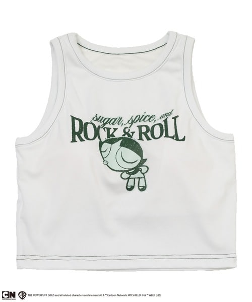 【THE POWERPUFF GIRLS/パワーパフ ガールズ】カップ付きアメスリタンクトップ ブルー F