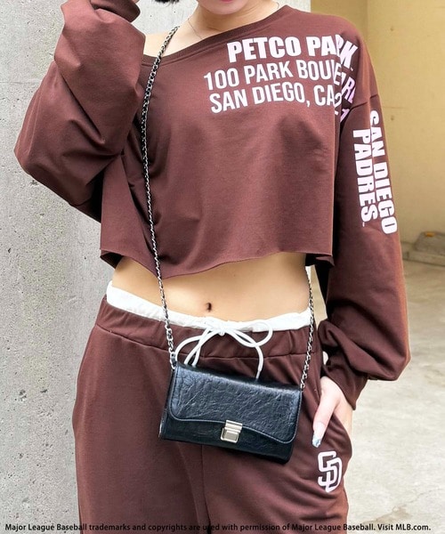 【MLB】プリントロゴオフショルダーセットアップ グレー F