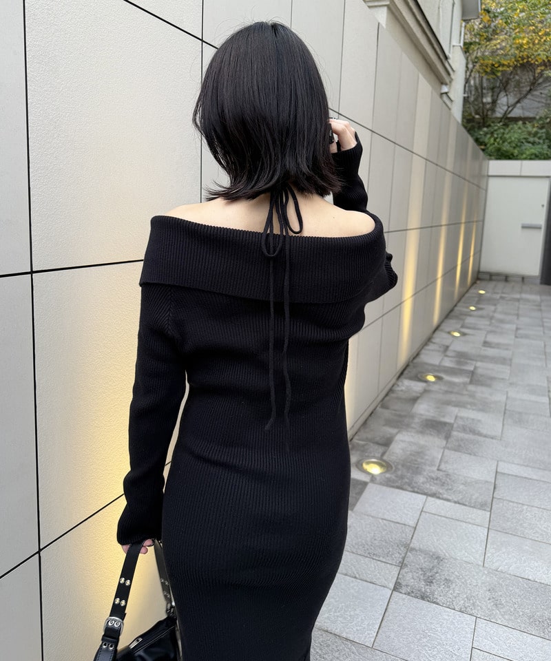 ビックカラーZIPロングワンピース ベージュ F