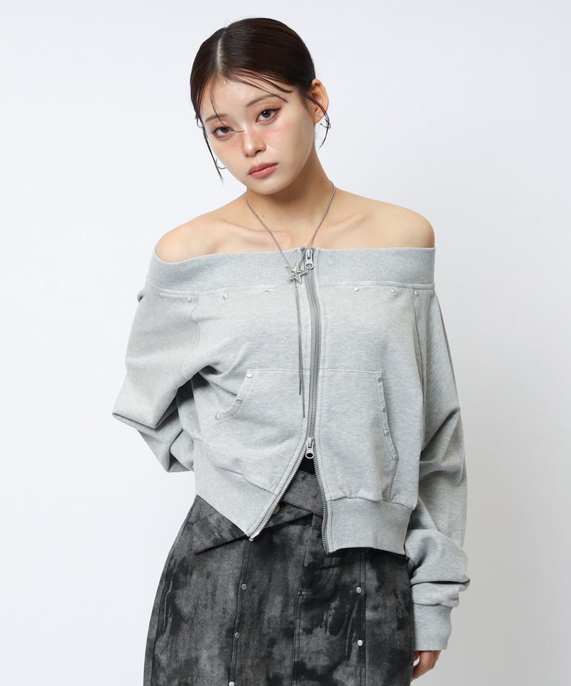 フロストオフショルトップス ブラック F