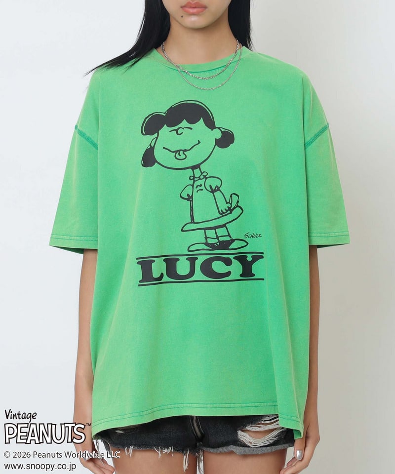 【PEANUTS/LUCY】ルーシーＴシャツ グリーン F