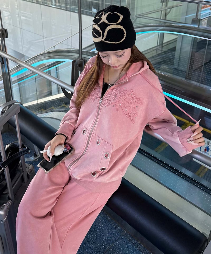 アイレットスウェットパンツ ブラック F