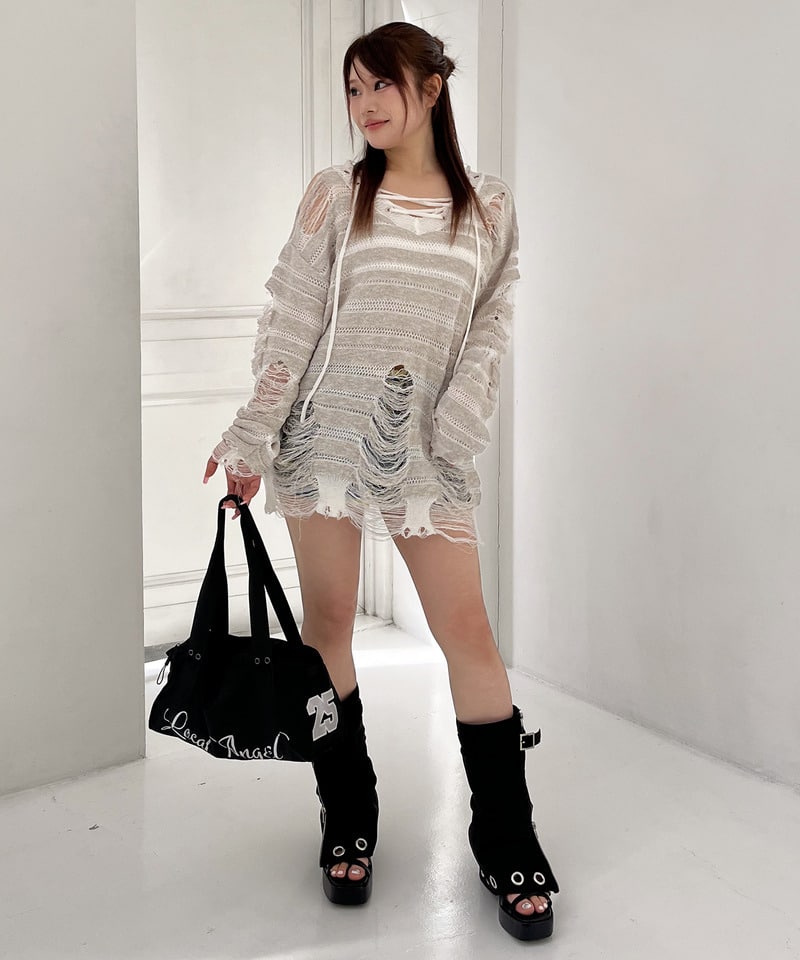 2WAY厚底サンダルカバーブーツ ブラック M