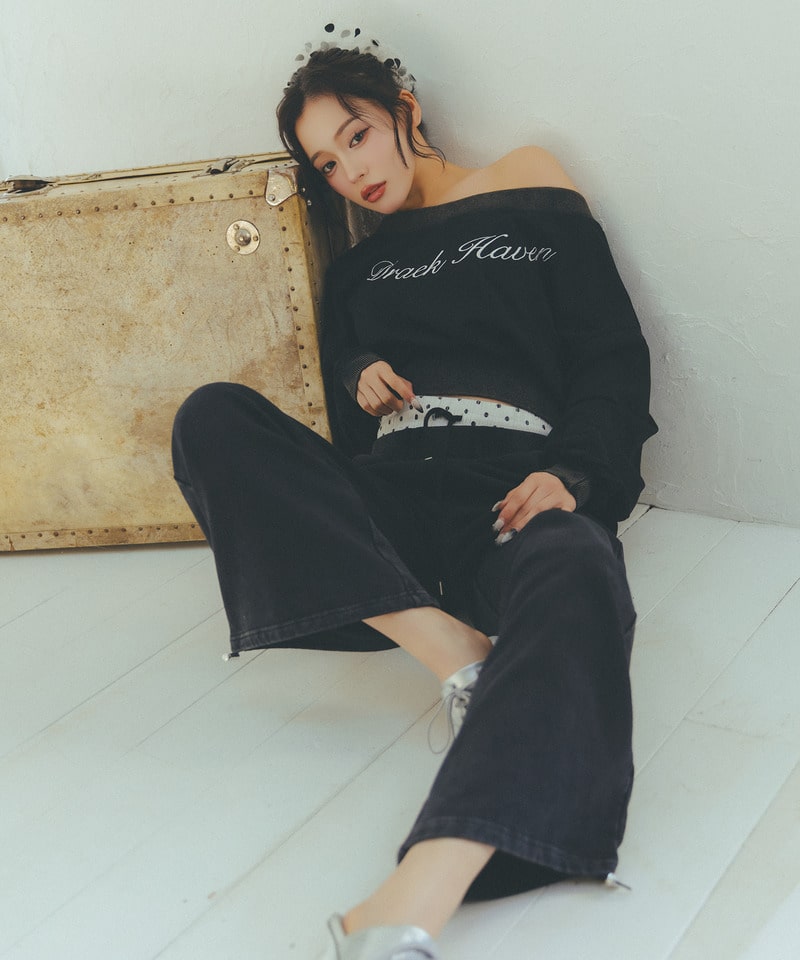 【SET UP対応】ロゴ刺しゅうワンショルダートップス グレー F