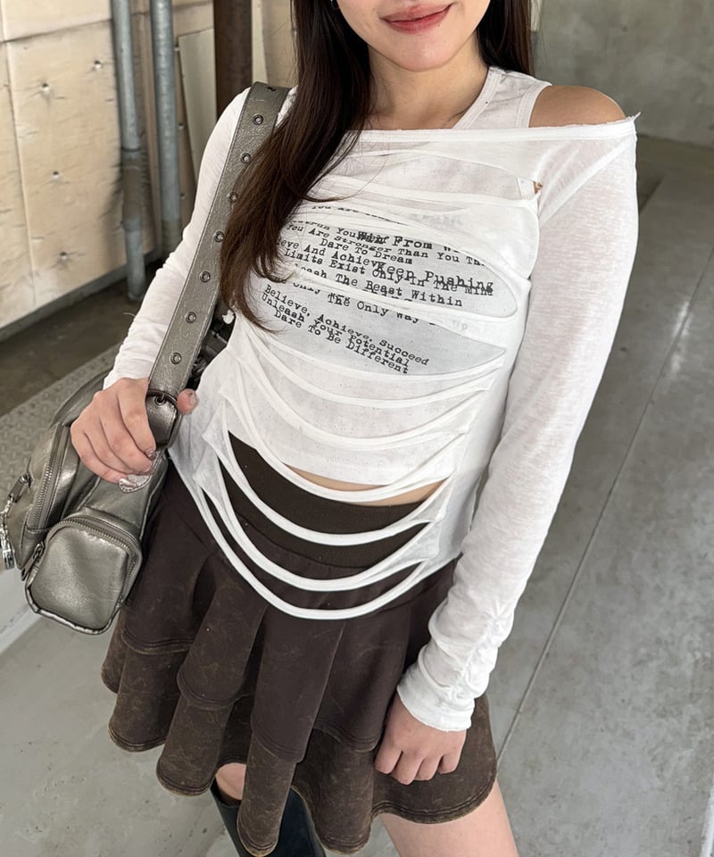 【SET UP対応】ティアードミニスカート グレー F