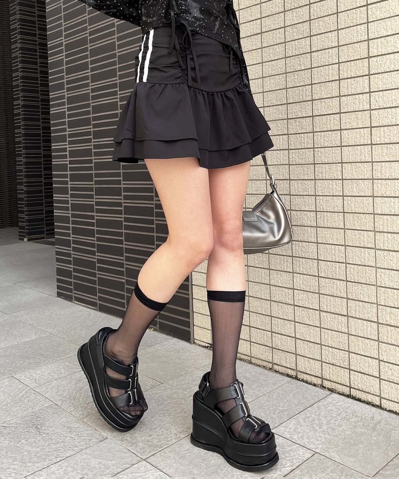 ドロストリボンティアードスカート ドット F