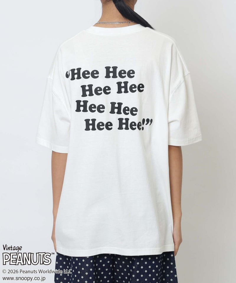 【PEANUTS/SNOOPY&WOODSTOCK】スヌーピー＆ウッドストックＴシャツ ホワイト F