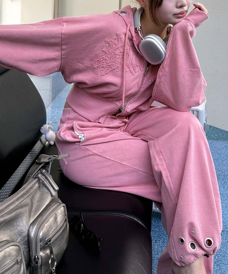 アイレットスウェットパンツ ブラック F