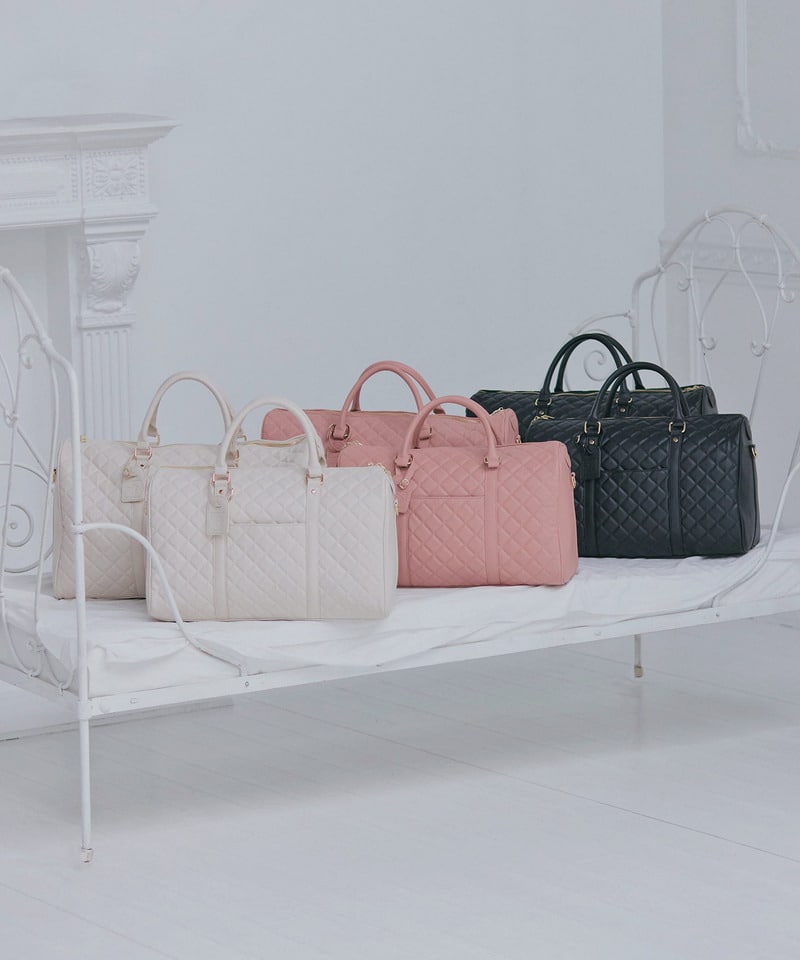 公式通販限定カラーあり【Mサイズ】キルティングボストンBAG ブラック F