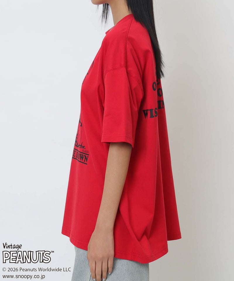 【PEANUTS/CHARIE BROWN】チャーリーブラウンＴシャツ レッド F