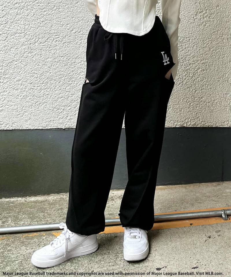 【MLB】サイドカッティングスウェットパンツ ピンク F