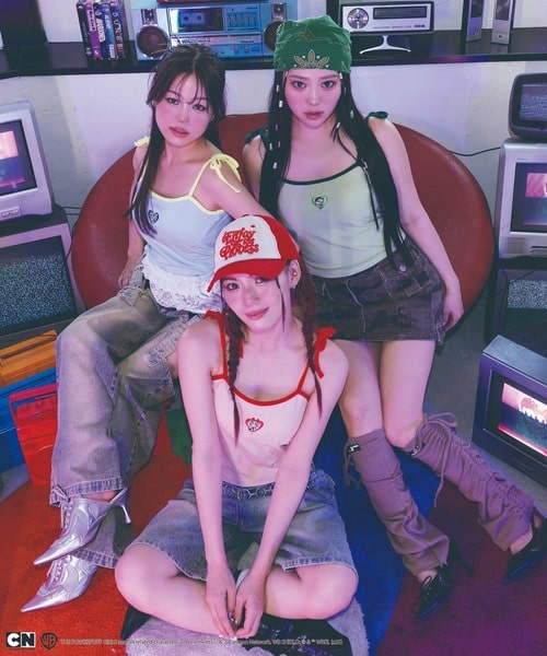 【THE POWERPUFF GIRLS/パワーパフ ガールズ】肩リボンワンポイント刺繍キャミソール レッド F