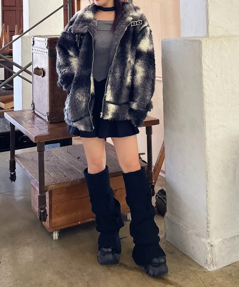 パイピングファージャケット ベージュ F