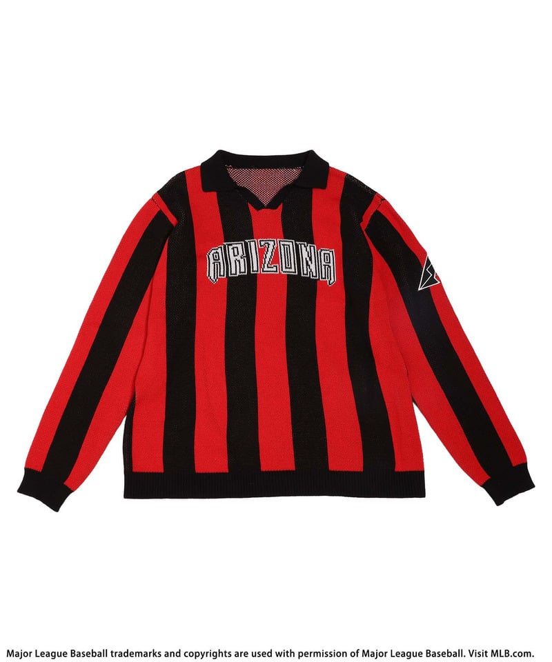 【MLB】ユニフォーム風オーバーニット レッド系 F