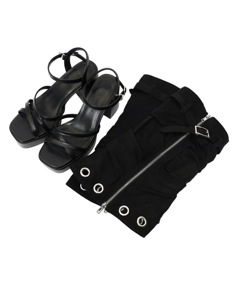 2WAY厚底サンダルカバーブーツ ブラック M