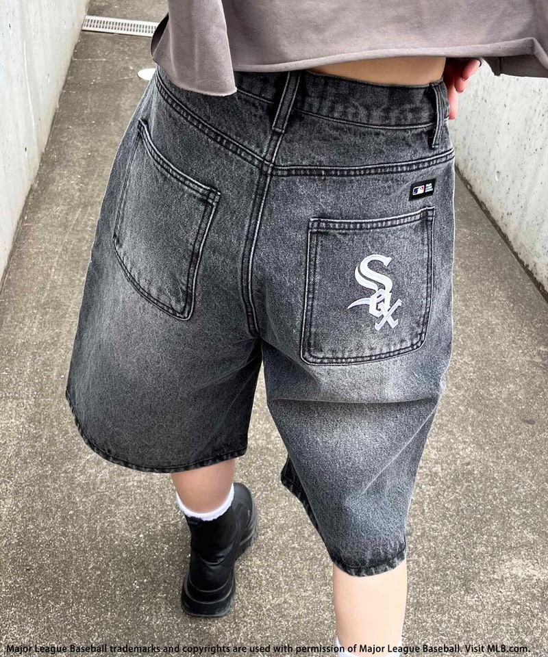 【MLB】ハーフデニム デニムブルー F