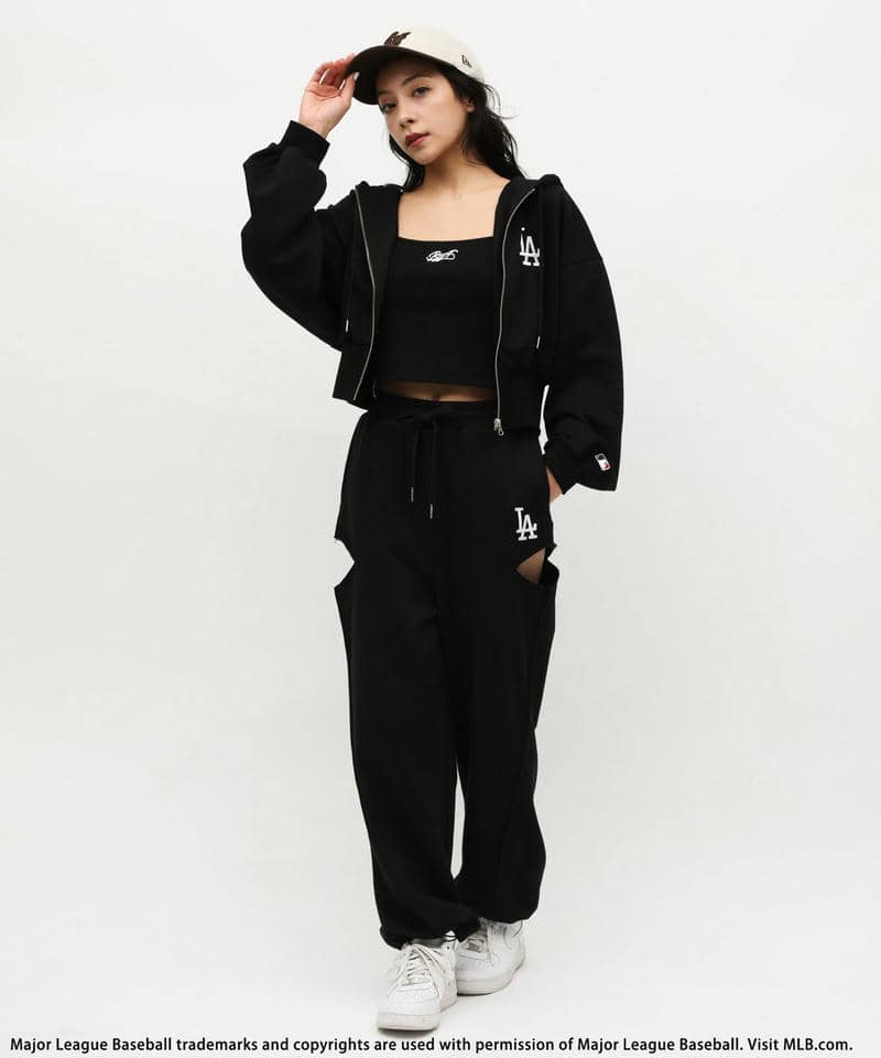 【MLB】サイドカッティングスウェットパンツ ピンク F