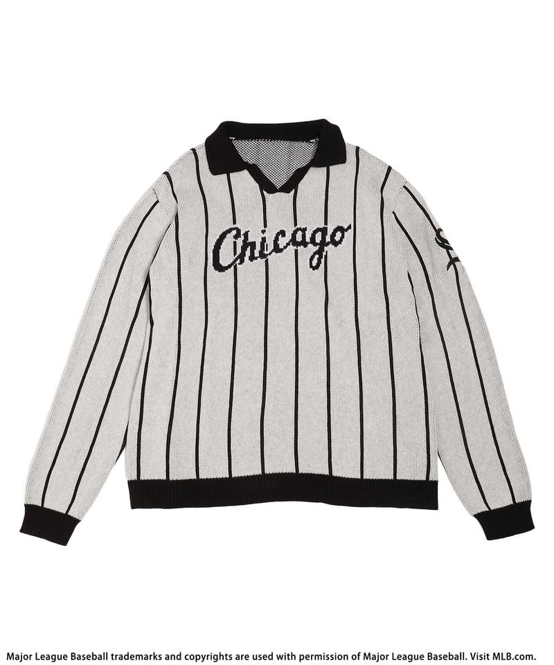 【MLB】ユニフォーム風オーバーニット レッド系 F