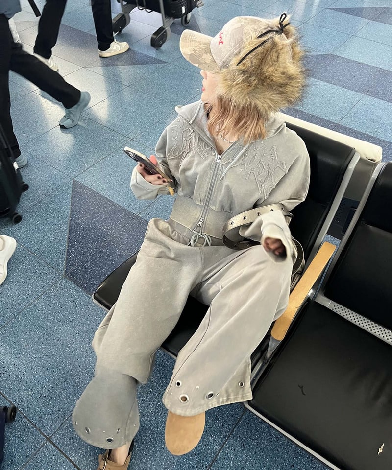 アイレットスウェットパンツ ブラック F