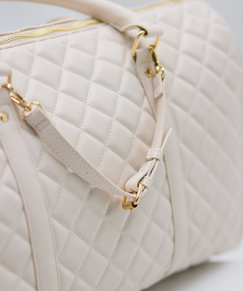 公式通販限定カラーあり【Mサイズ】キルティングボストンBAG ブラック F