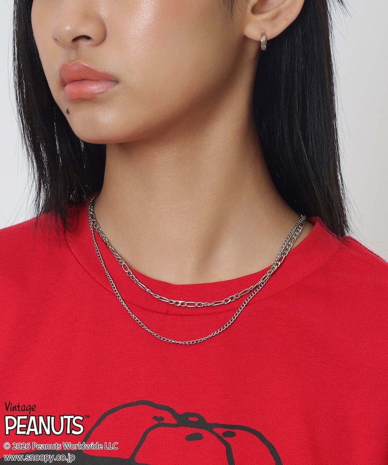 【PEANUTS/CHARIE BROWN】チャーリーブラウンＴシャツ レッド F