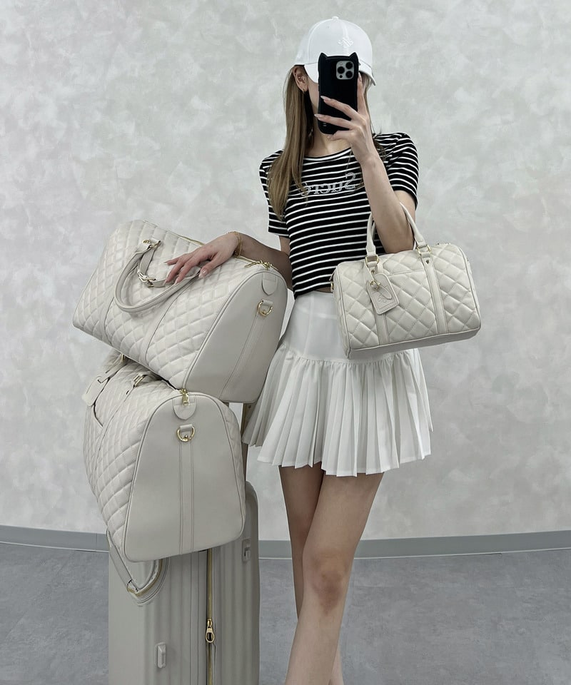 【公式通販限定カラーあり】キルティングボストンミニBAG オフホワイト F
