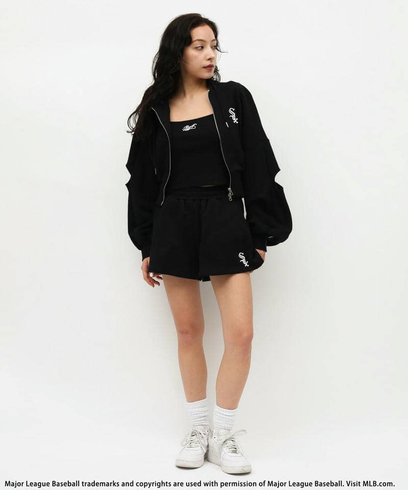 【MLB】ZIPロゴフーディーセットアップ ピンク F