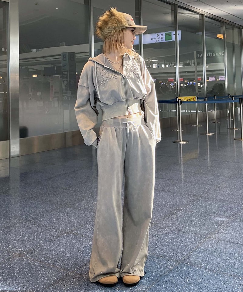 アイレットスウェットパンツ ブラック F