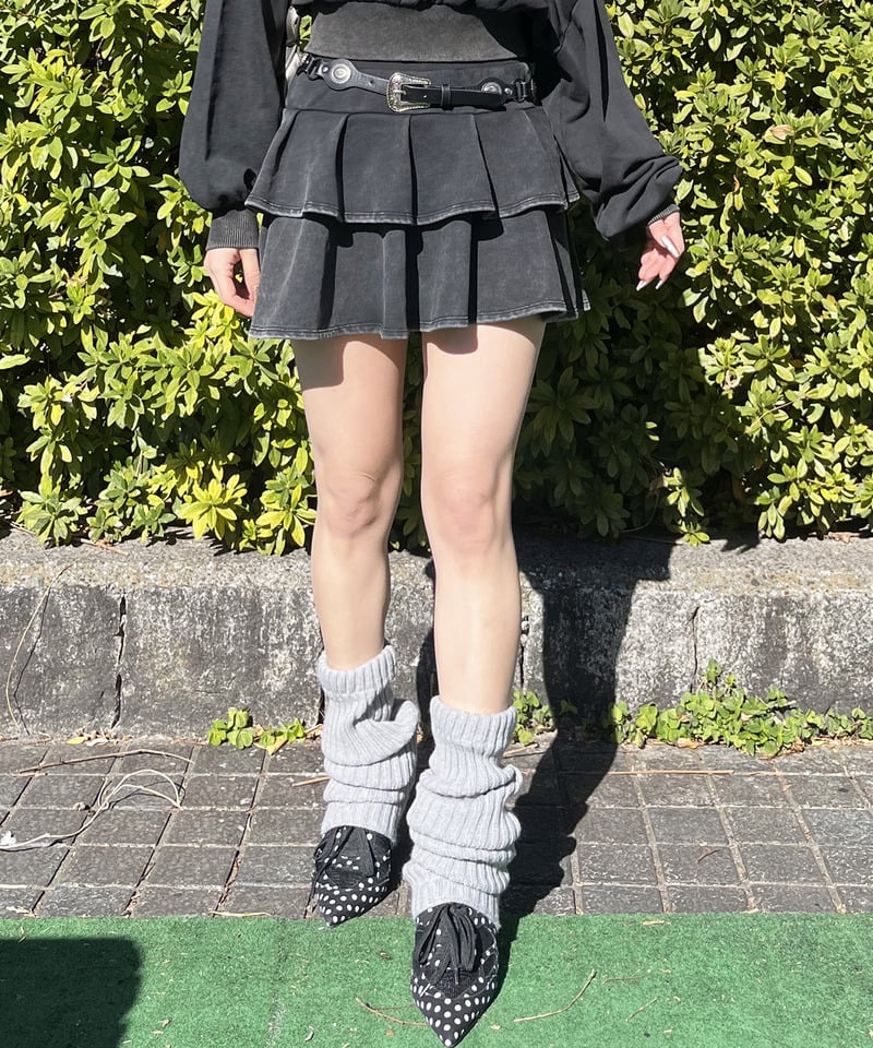 【SET UP対応】ティアードミニスカート グレー F