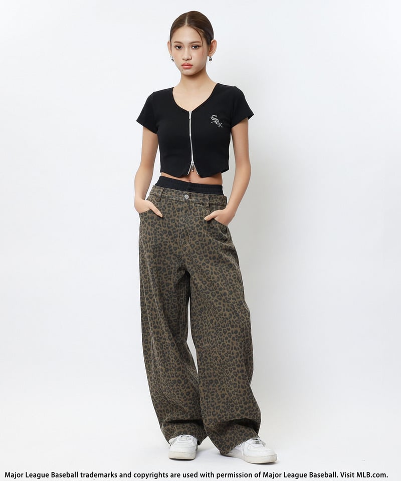 【MLB】ZIPロゴリブトップス ピンク F