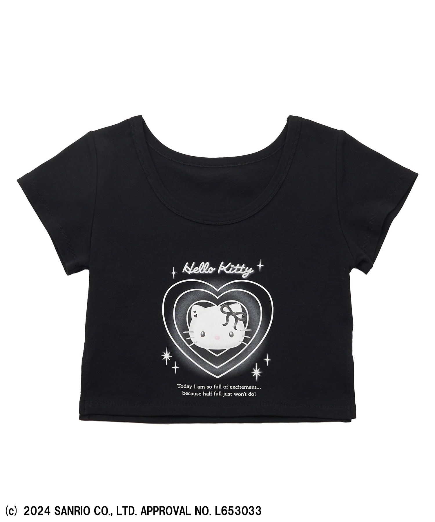 【Sanriocharacters/サンリオキャラクターズ】ハローキティモノトーンプリントちびTシャツ ホワイト F