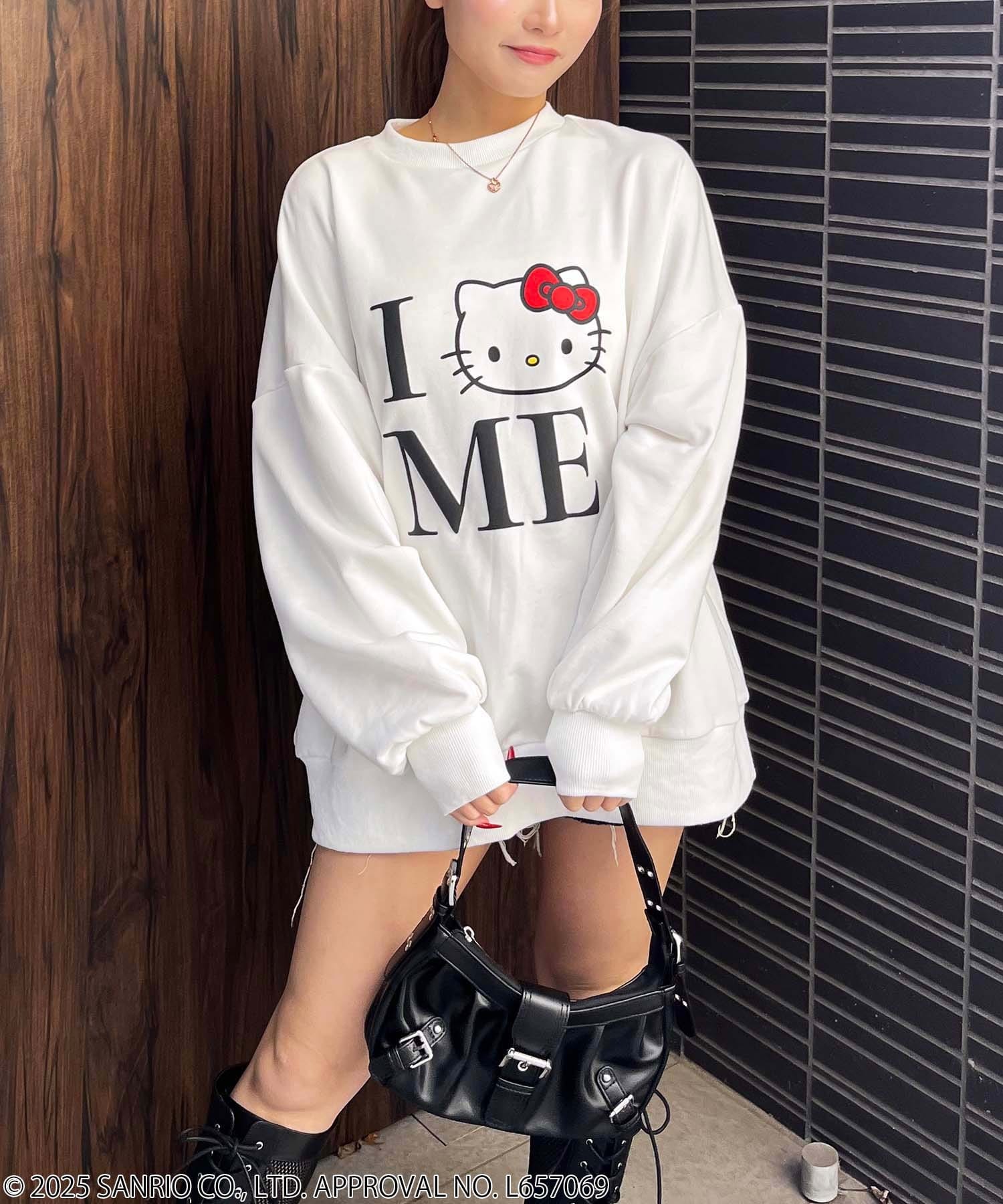【Sanrio characters/サンリオキャラクターズ】I LOVEハローキティスウェットプルオーバー ホワイト F