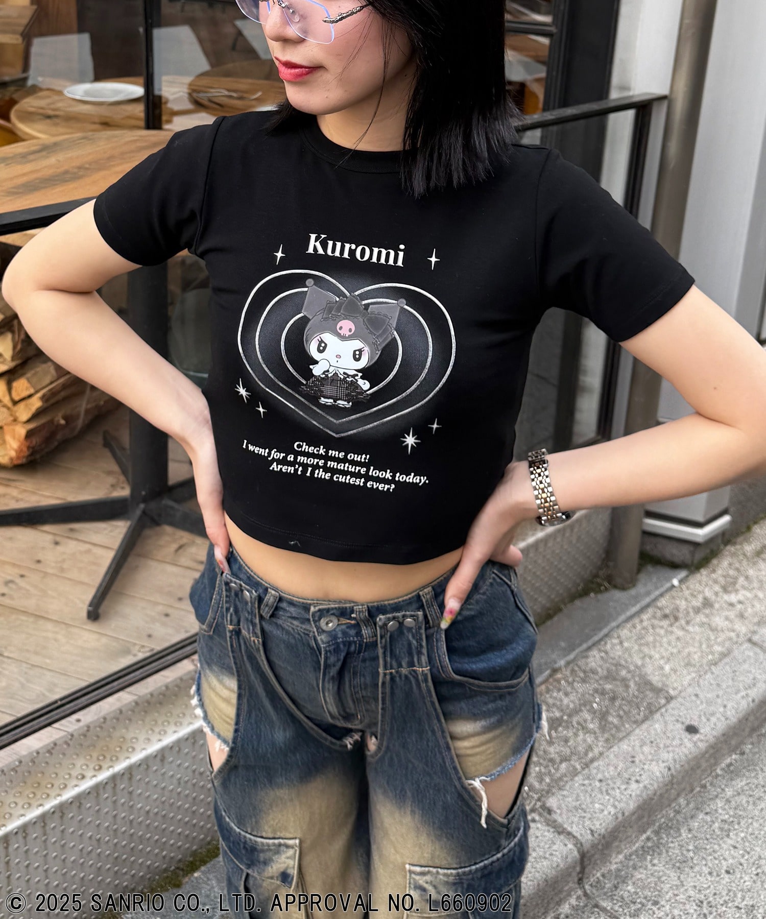 【Sanrio characters/サンリオキャラクターズ】クロミＴシャツ ブラック F