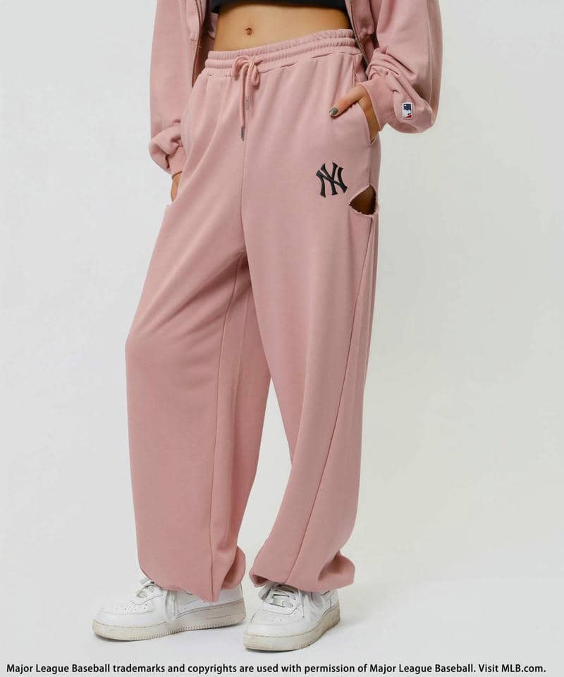 MLB】サイドカッティングスウェットパンツ(F ピンク