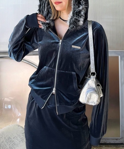 ベロアファーフーディー(F ネイビー)｜ スパイラルガール｜仙台PARCO