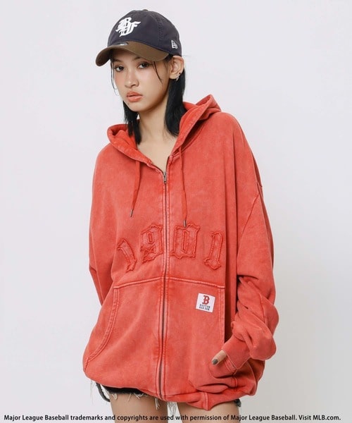【MLB】ZIPビッグフーディー レッド F