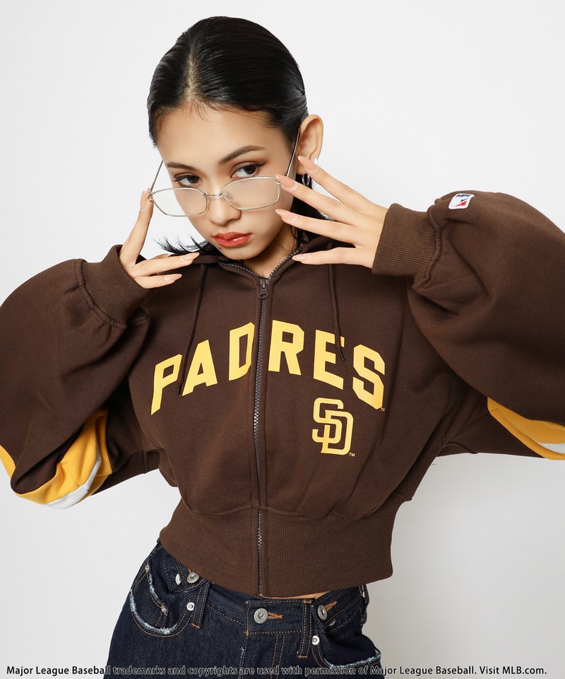 はるじー MLB】配色ロゴZIPパーカー(F ブラウン)｜ スパイラルガール